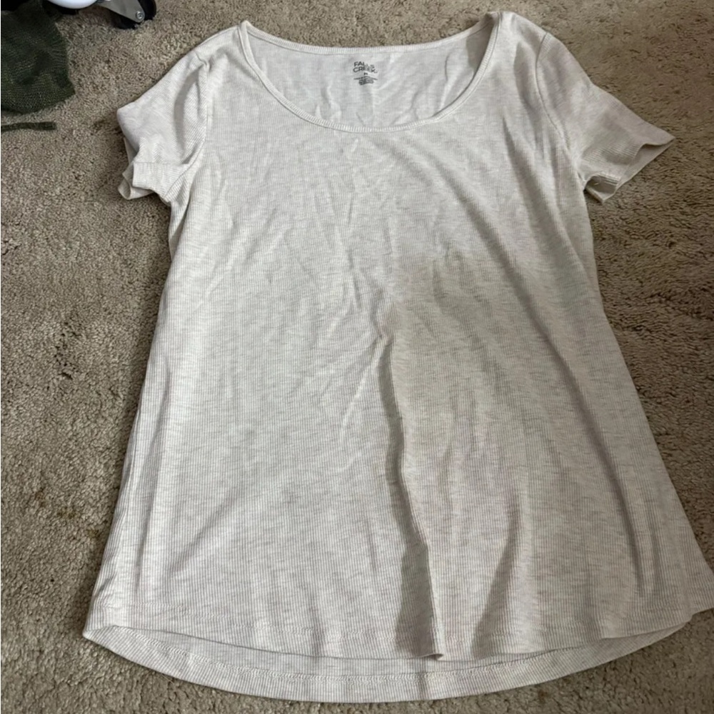 Tan Ribbed T-Shirt
